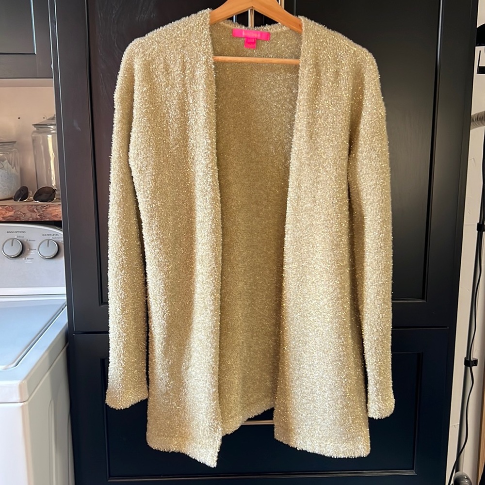 Lilly Pulitzer gold sparkly sweater